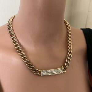 Cara yellow gold tone necklace cuban link.